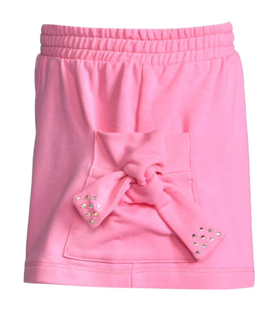 Hannah Banana Pink | Knot Pocket Shorts with Rhinestone Detail