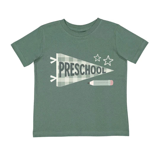 Sweet Wink Hunter Green | Preschool Pennant Short Sleeve T-Shirt