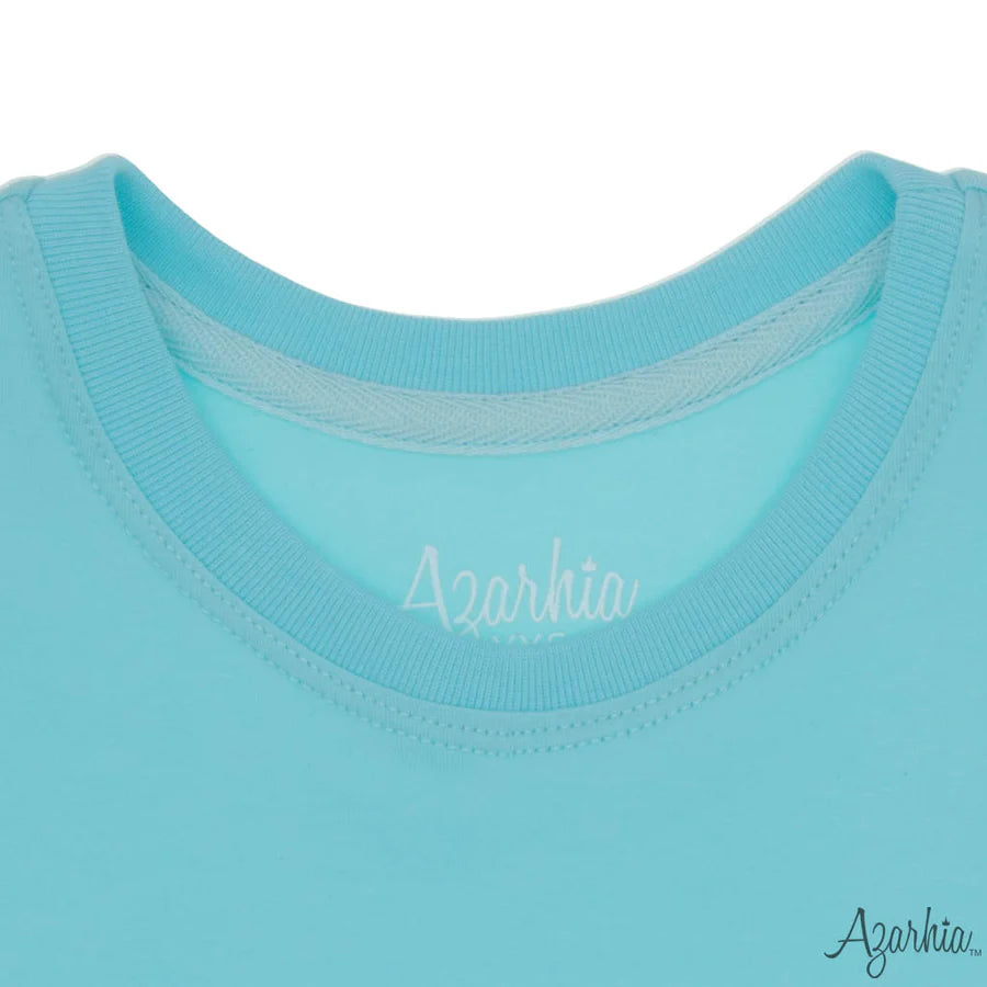 Azarhia Turquoise | Solid Ruffle Shirt