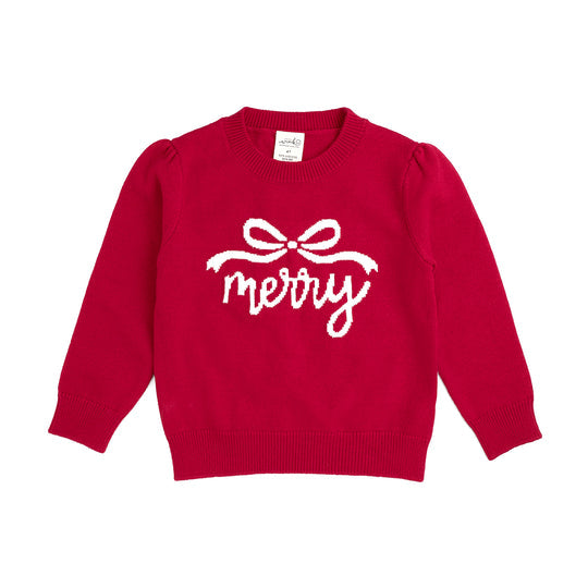 Sweet Wink Red | Merry Bow Christmas Sweater