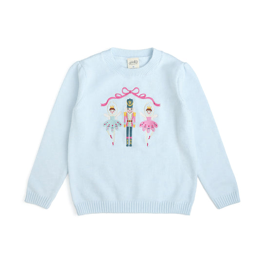 Sweet Wink Pastel Blue | Nutcracker Embroidered Christmas Sweater