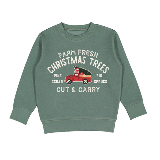 Sweet Wink Sage Green | Farm Fresh Christmas Tree Patch Sweatshirt