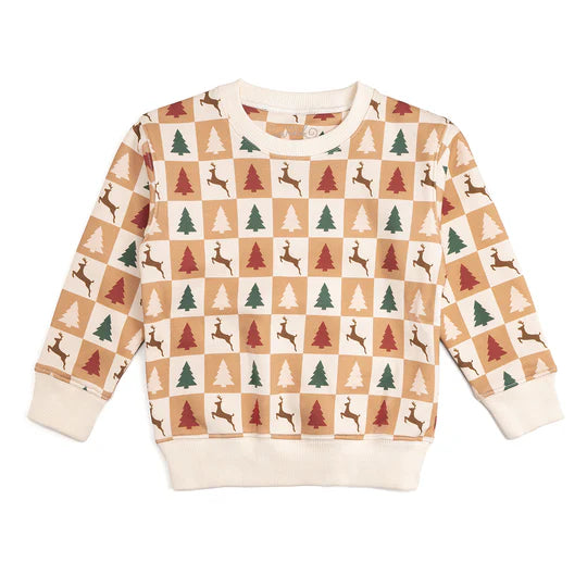 Sweet Wink Natural | Cabin Christmas Sweatshirt