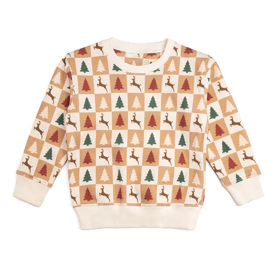 Sweet Wink Natural Multicolor | Cabin Christmas Sweatshirt
