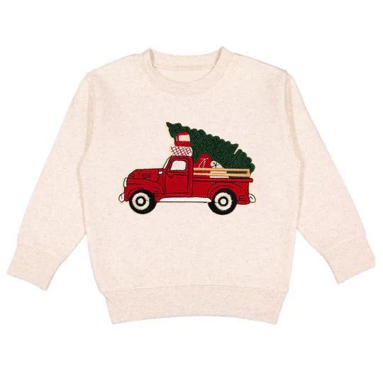 Sweet Wink Natural | Christmas Truck Sweatshirt