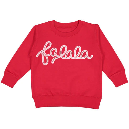 Sweet Wink Red | Falala Patch Christmas Sweatshirt