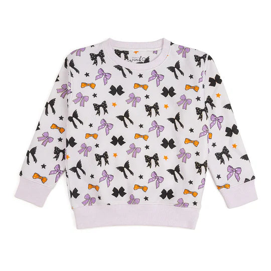 Sweet Wink Lavender | Spooky Bows Halloween Sweatshirt