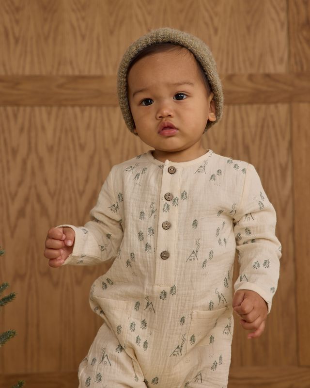 Rylee + Cru Natural Woods | Long Sleeve Woven Jumpsuit