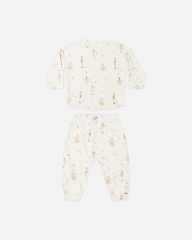 Rylee + Cru Ivory Nutcracker | Long Sleeve Tee + Pant Set