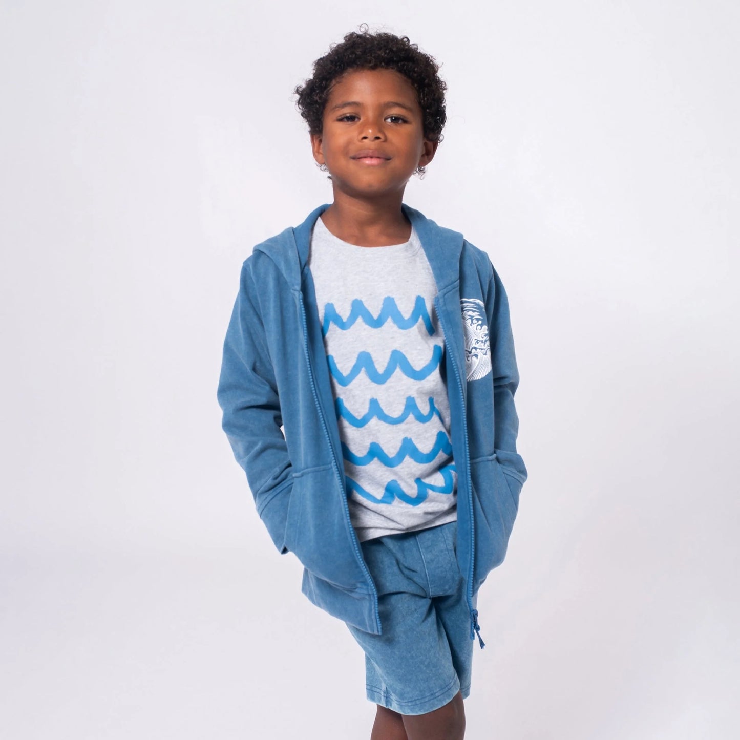 Appaman Heather Mist | Brush Waves Graphic Short Sleeve Tee