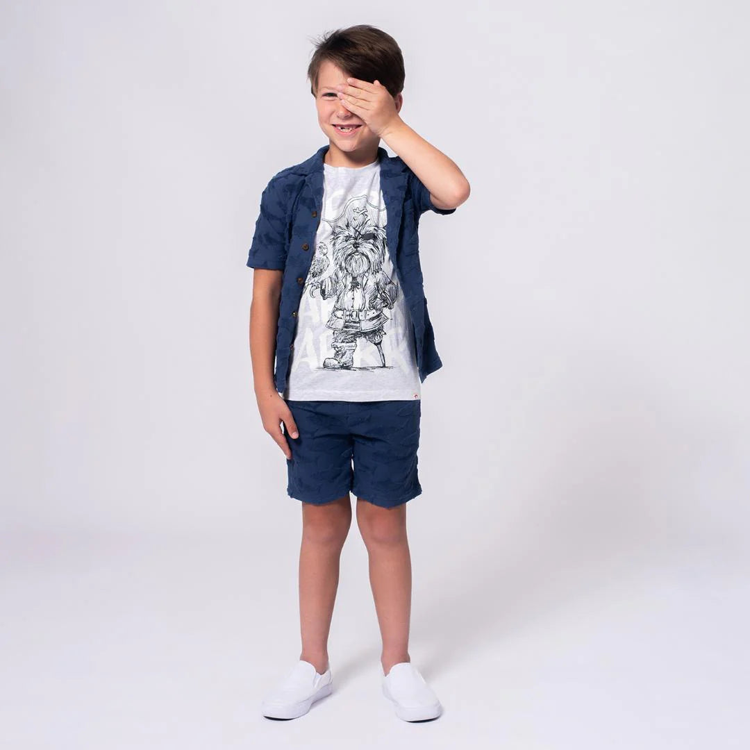Appaman Cloud Heather | Captain York Graphic Short Sleeve