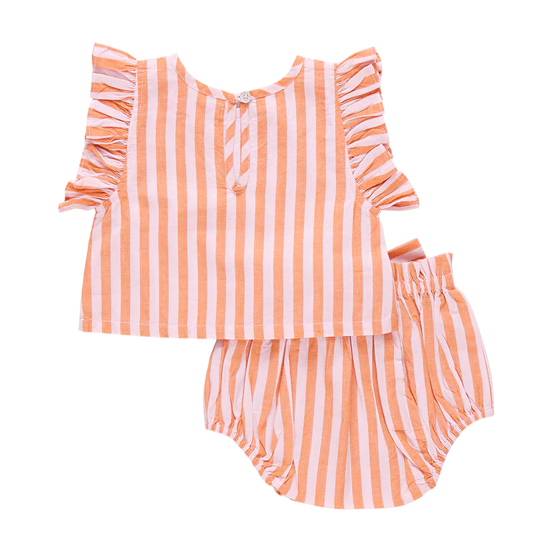 Pink Chicken Orange Pink Stripe | Abigail 2-Piece Set