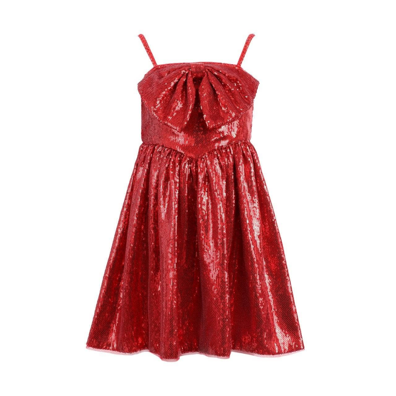 Lola + The Boys Red | Big Bow Sequin Dress