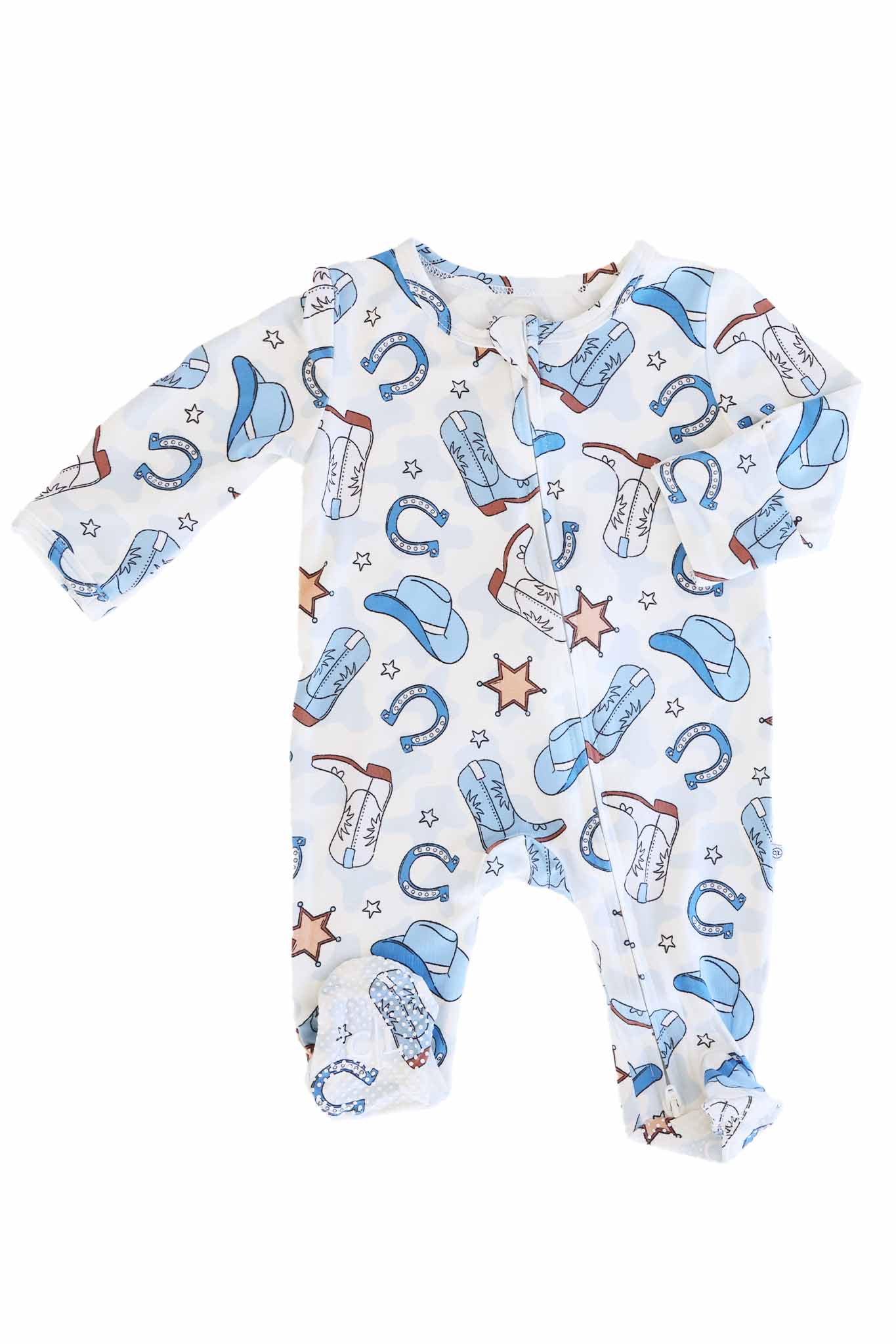 Caden Lane Blue | Rodeo Dreams Convertible Zip Romper