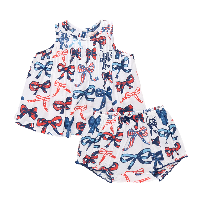 Pink Chicken Red, White, and Bows | Jaipur 2 Piece Set