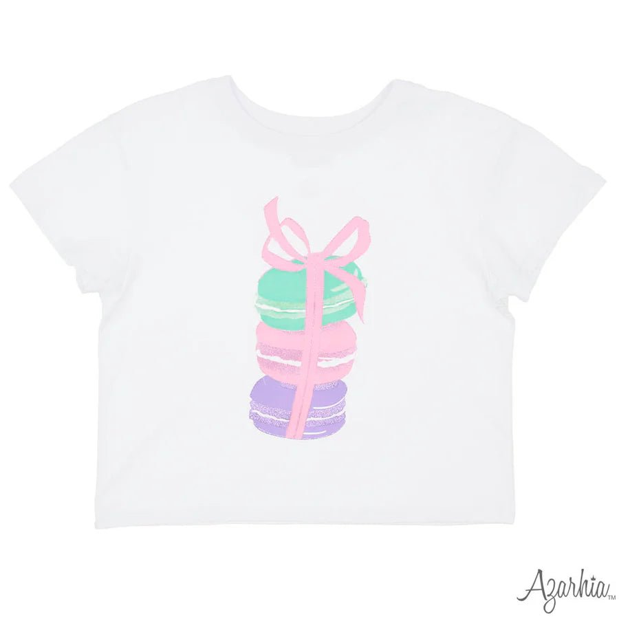 Azarhia White | Macarons Screen Print Boxy Tee