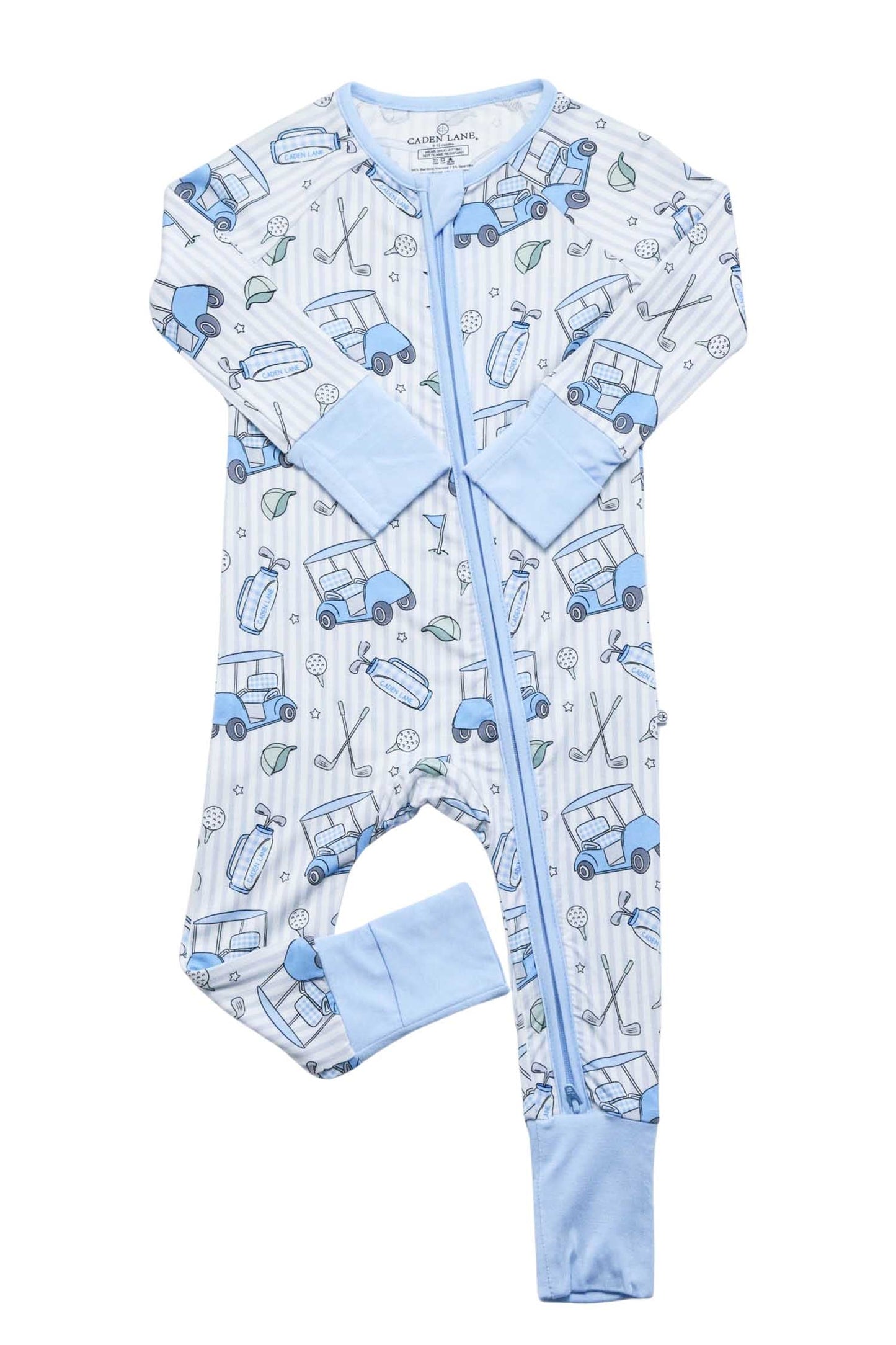 Caden Lane Blue | Caddie Crew Convertible Bamboo Zip Romper