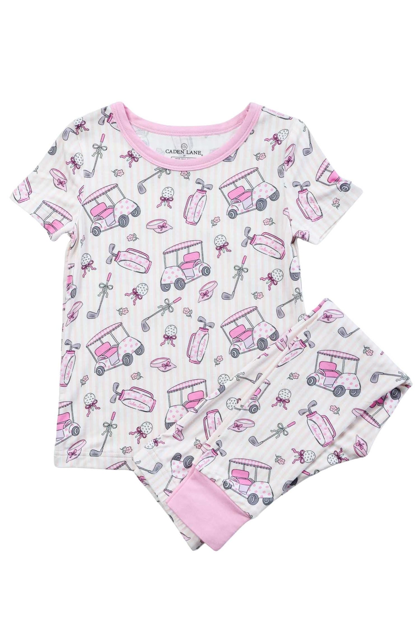 Caden Lane Pink | Caddie Crew Two Piece Bamboo PJ Set