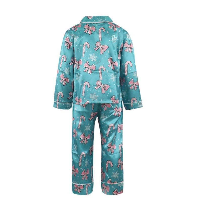 Lola + The Boys Blue Multi | Candy Cane Silky Set