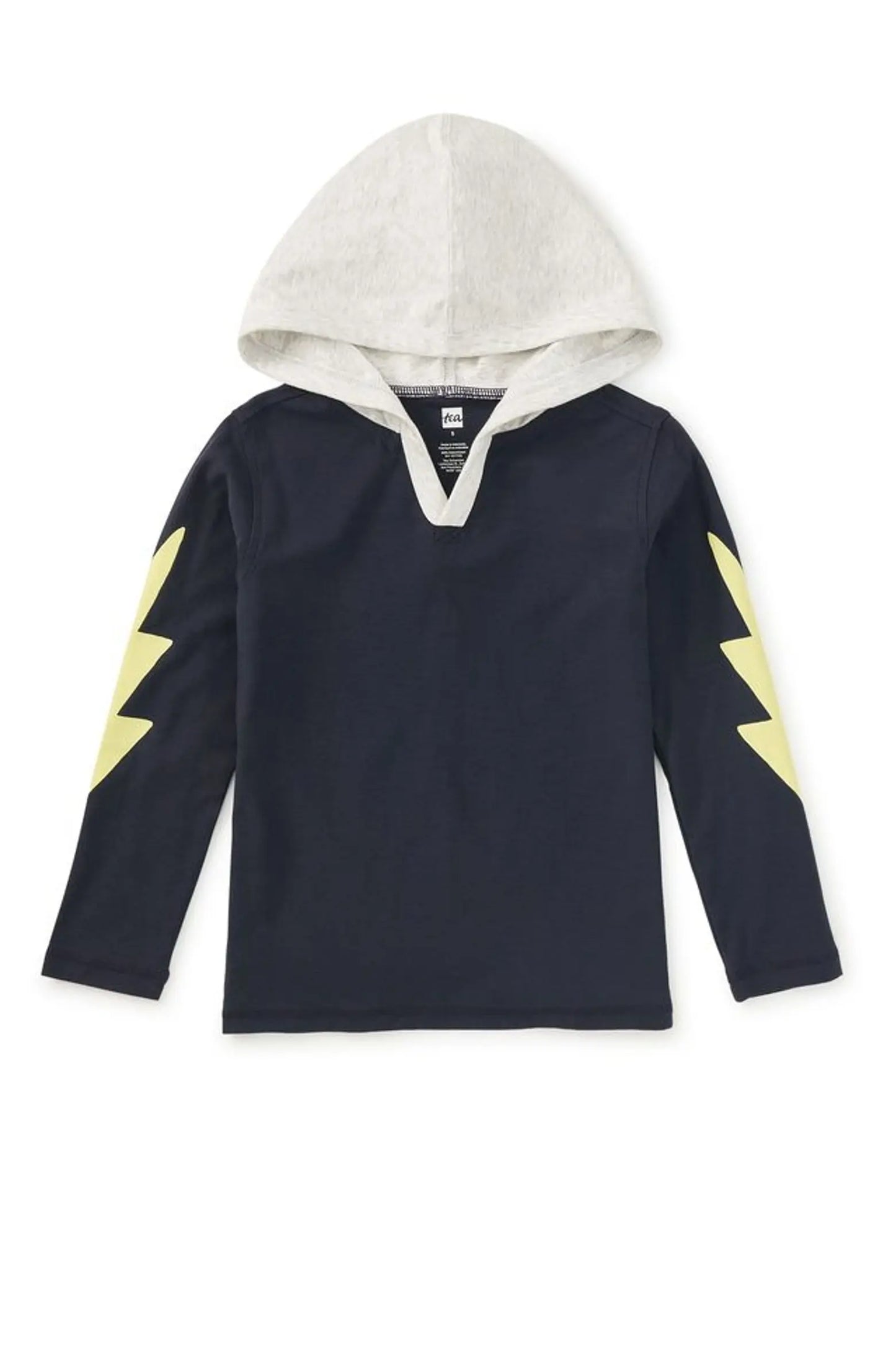 Tea Indigo | Bolt Sleeves Happy Hoodie