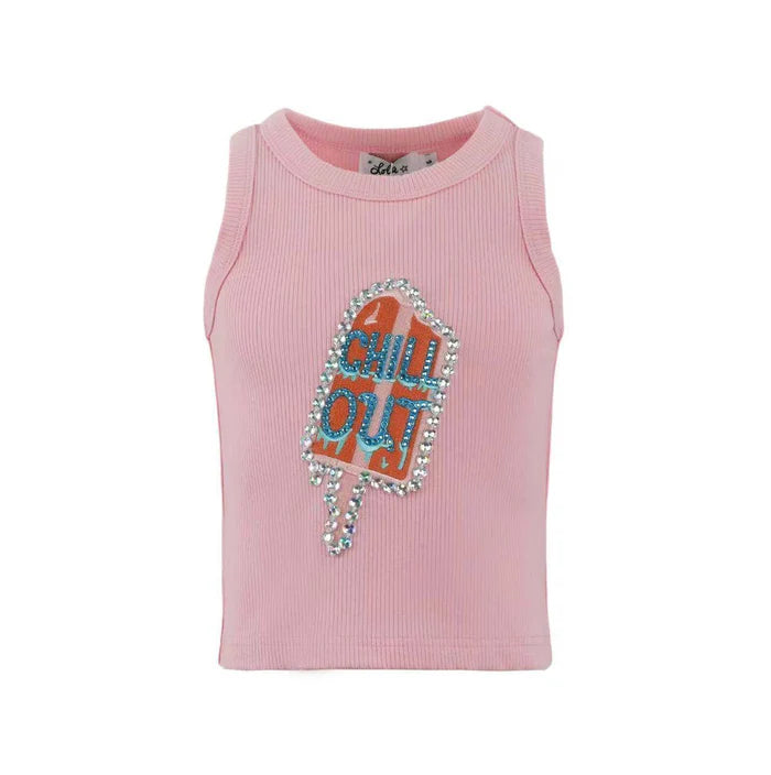Lola + The Boys Pink | Chill Out Crystal Top