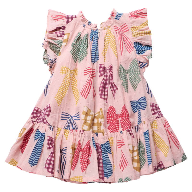 Pink Chicken Patterned Bows | Harper Dress