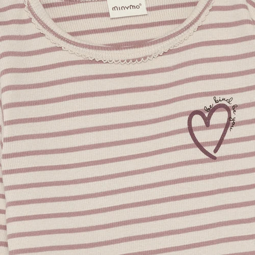 Minymo Fawn | Yarn Dyed Long Sleeve Ribbed T-Shirt
