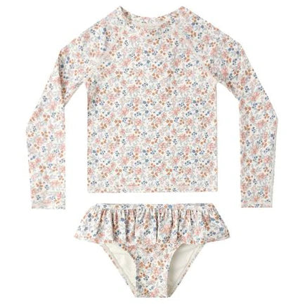 Rylee + Cru Ivory Flower Fields | Rash Guard Set