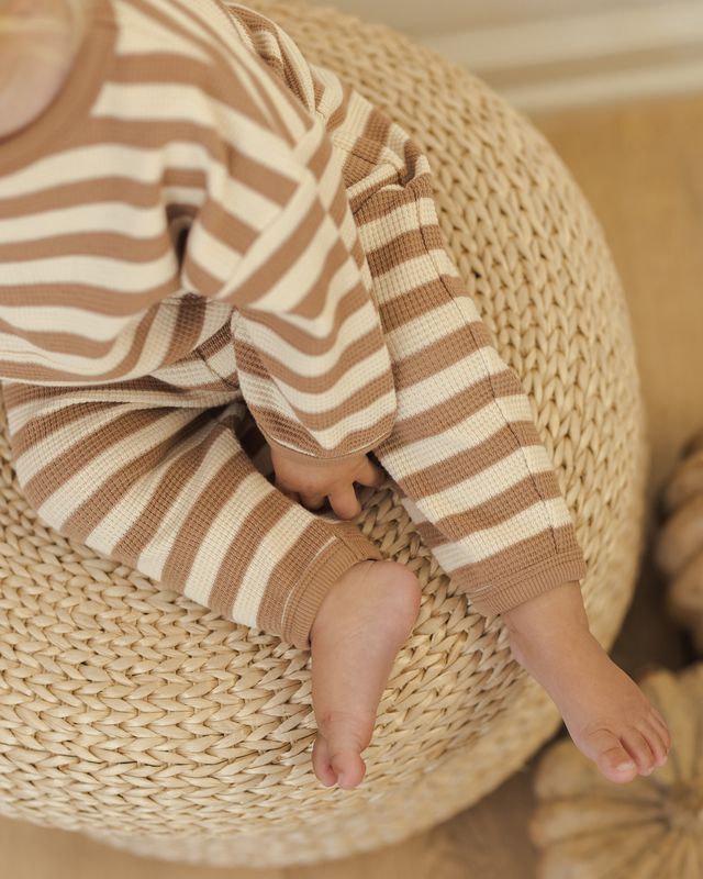 Quincy Mae Spice Harvest Stripe | Waffle Slouch Set