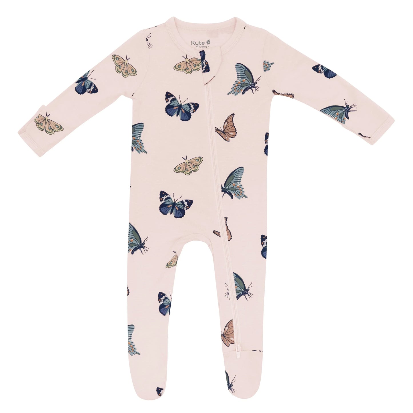 Kyte Baby Blush Butterfly | Zippered Footie