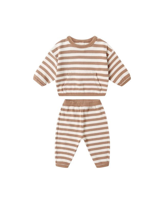 Quincy Mae Spice Harvest Stripe | Waffle Slouch Set