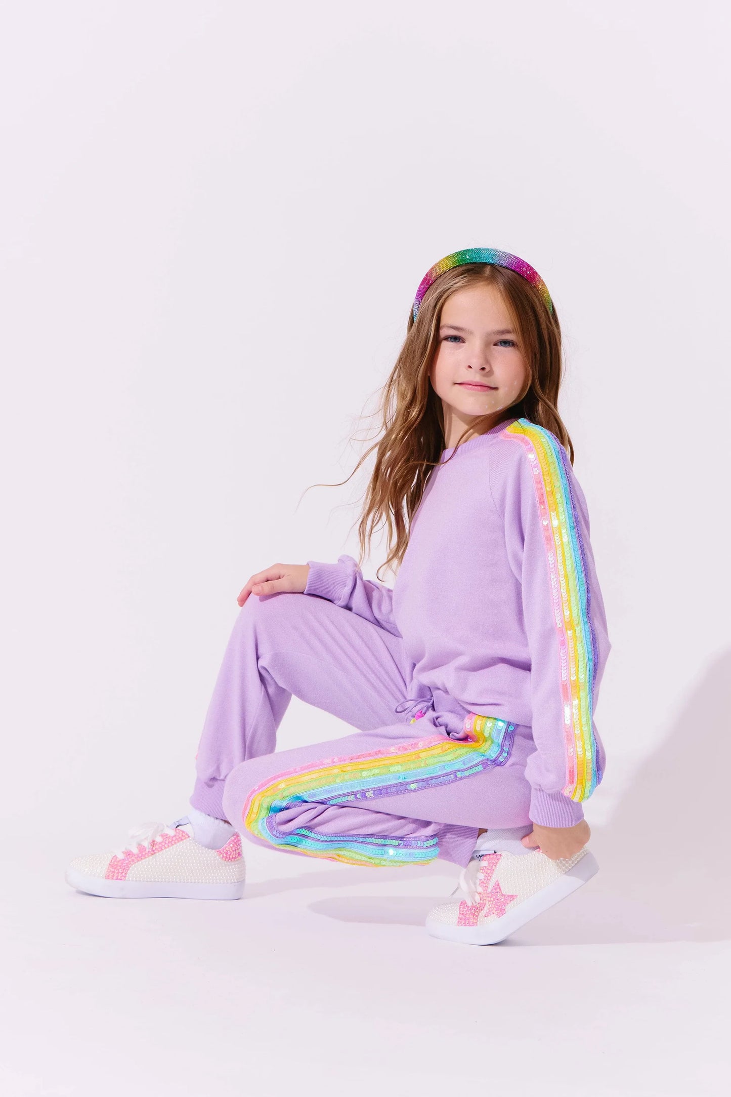 Lola & The Boys Lavender Rainbow | Sequin Set