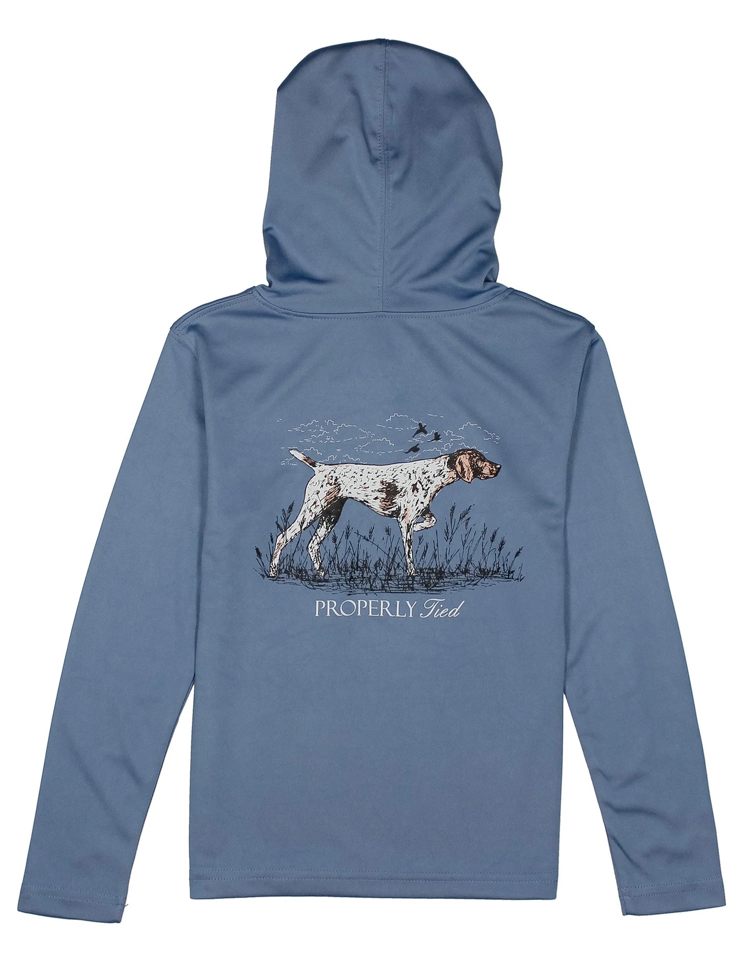 Properly Tied Stone Blue | Shade Performance Hoodie Pointer