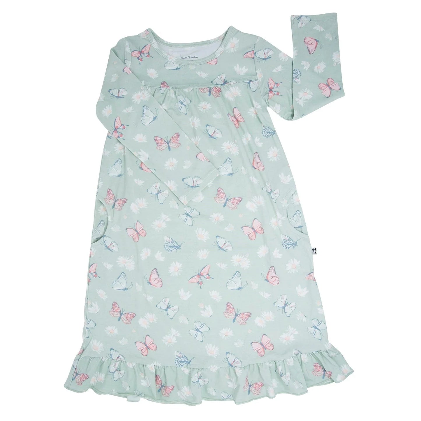 Sweet Bamboo Butterfly Daisy Mint | Summer Boho Dress
