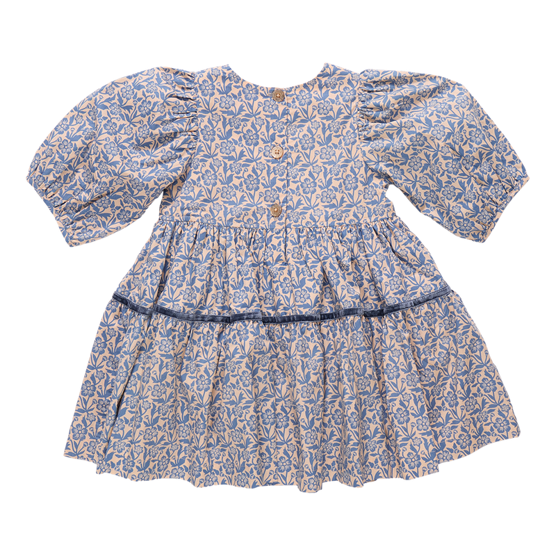 Pink Chicken Blue Climbing Floral | Maribelle Dress