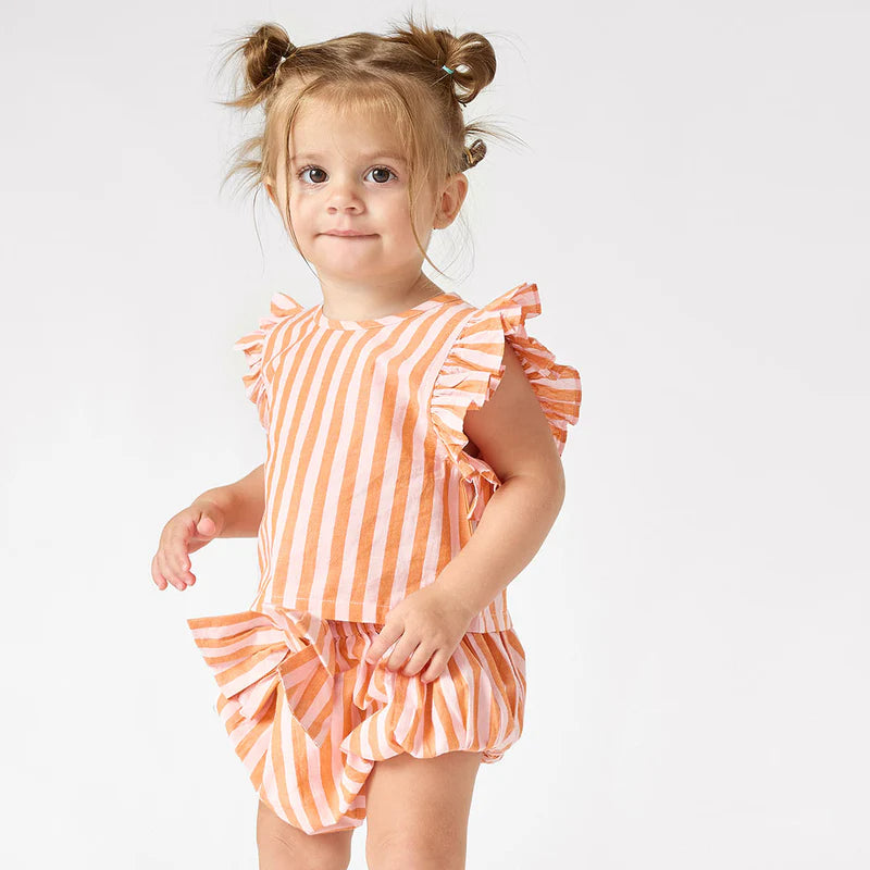 Pink Chicken Orange Pink Stripe | Abigail 2-Piece Set