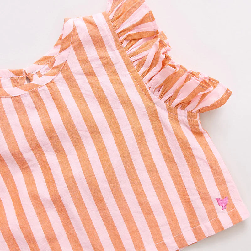 Pink Chicken Orange Pink Stripe | Abigail 2-Piece Set
