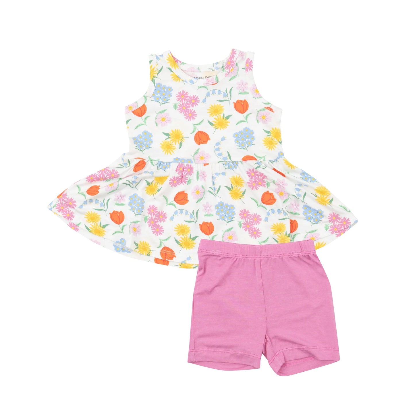 Angel Dear Freshly Picked Floral | Peplum Tank Top & Biker Short