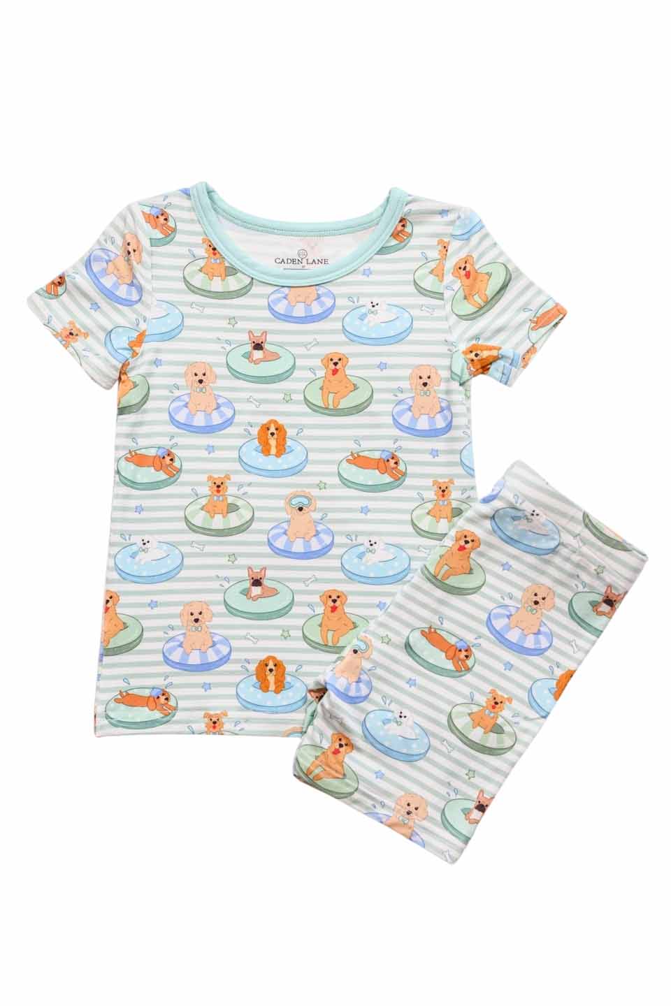 Caden Lane Blue | Poolside Pups Two Piece Short PJ Set