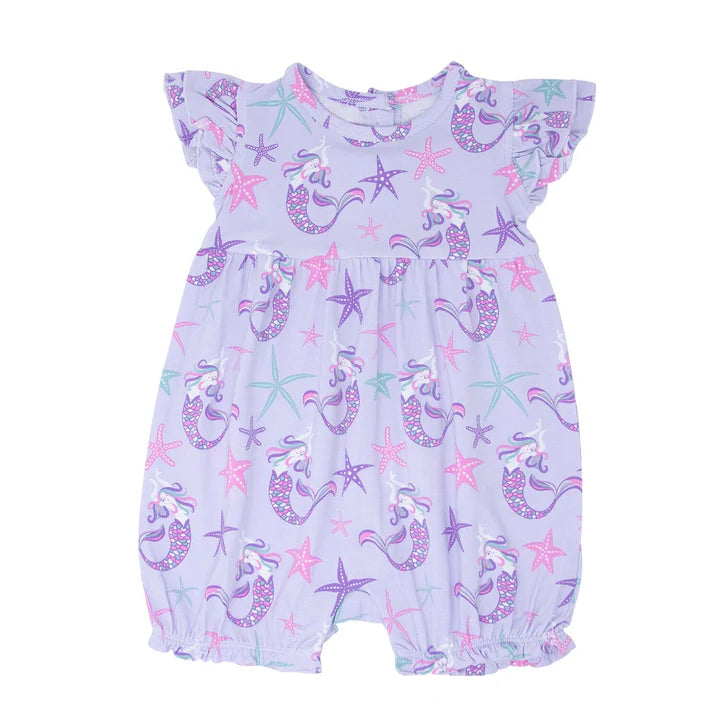 Sweet Bamboo Mermaid Purple | Ruffle Romper