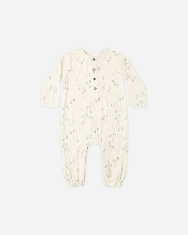 Rylee + Cru Natural Woods | Long Sleeve Woven Jumpsuit