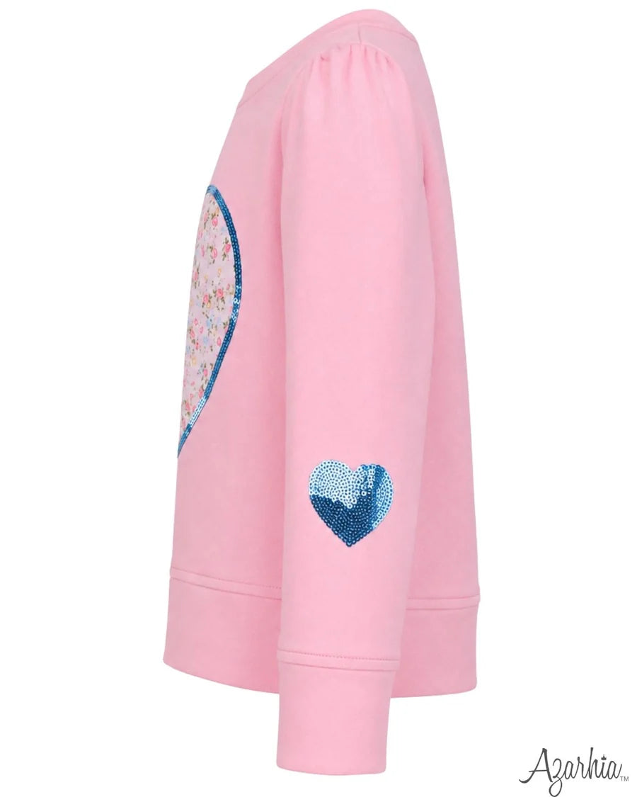 Azarhia Pink | Sequin Applique Stay Sweet Holly Tee