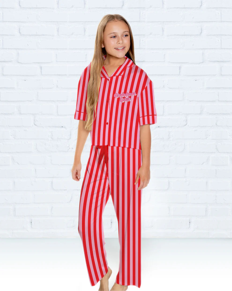 Sunshine Society Christmas Club | Silky Short Sleeve Pant Set