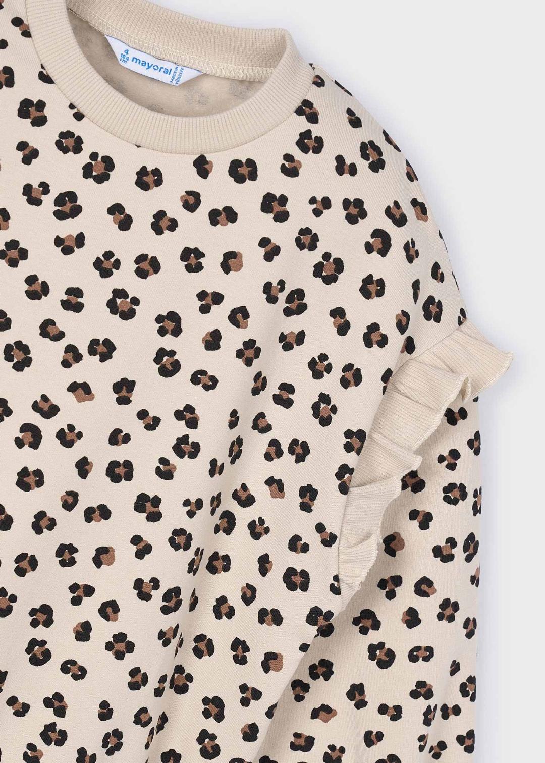 Mayoral Arena Sand | Ruffle Sleeve Pullover Sweatshirt