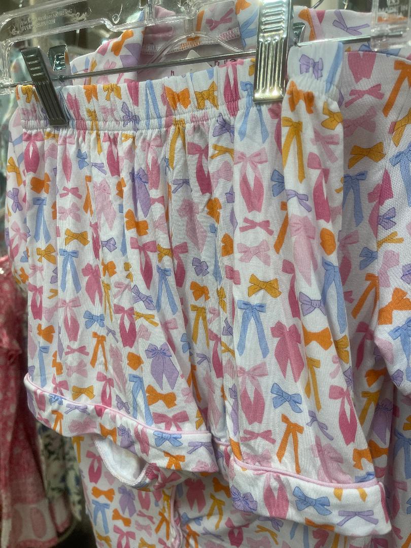 Tweenstyle Multi Bows | Bamboo Short Sleeve Loungewear Set