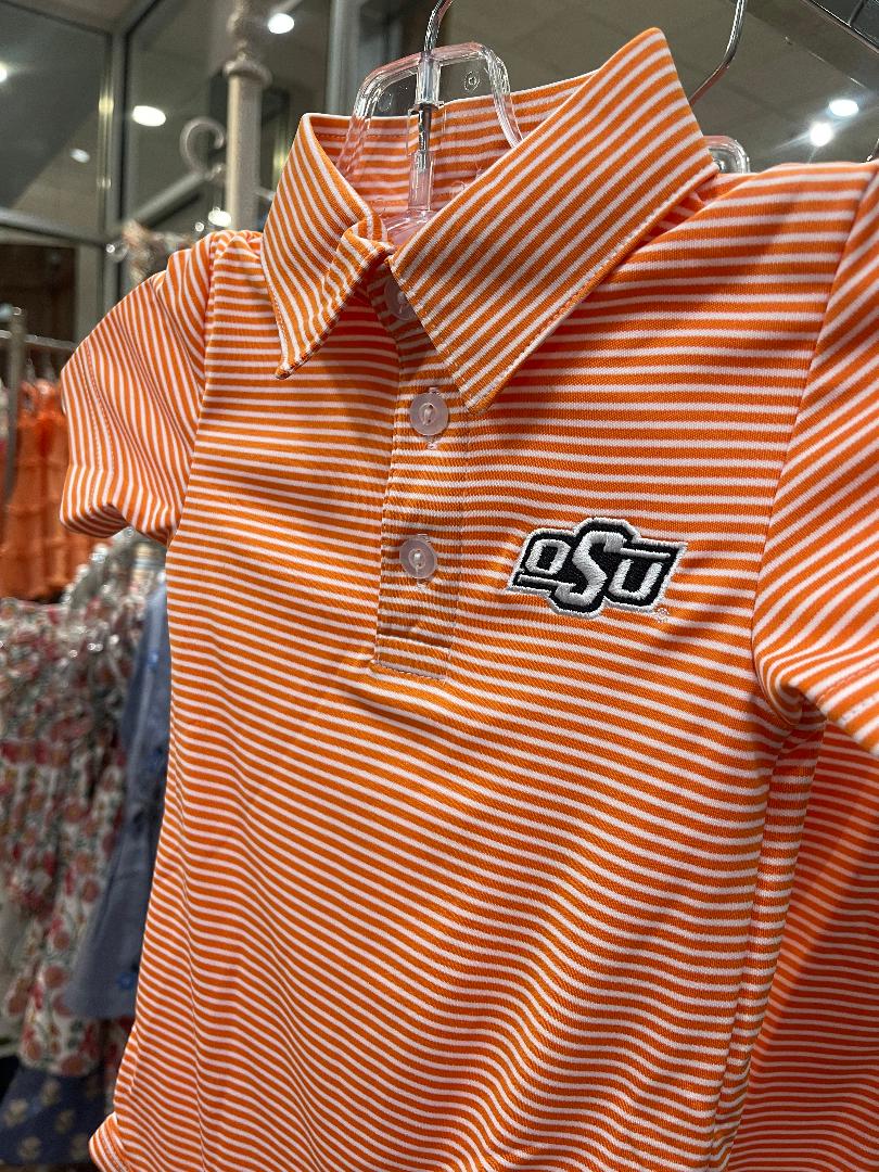 Vive La Fete OSU | Stripe Embroidered Polo Bodysuit