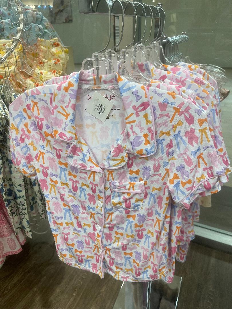 Tweenstyle Multi Bows | Bamboo Short Sleeve Loungewear Set