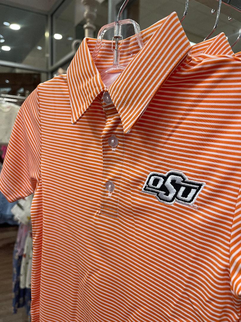 Vive La Fete OSU | Embroidered Stripe Polo