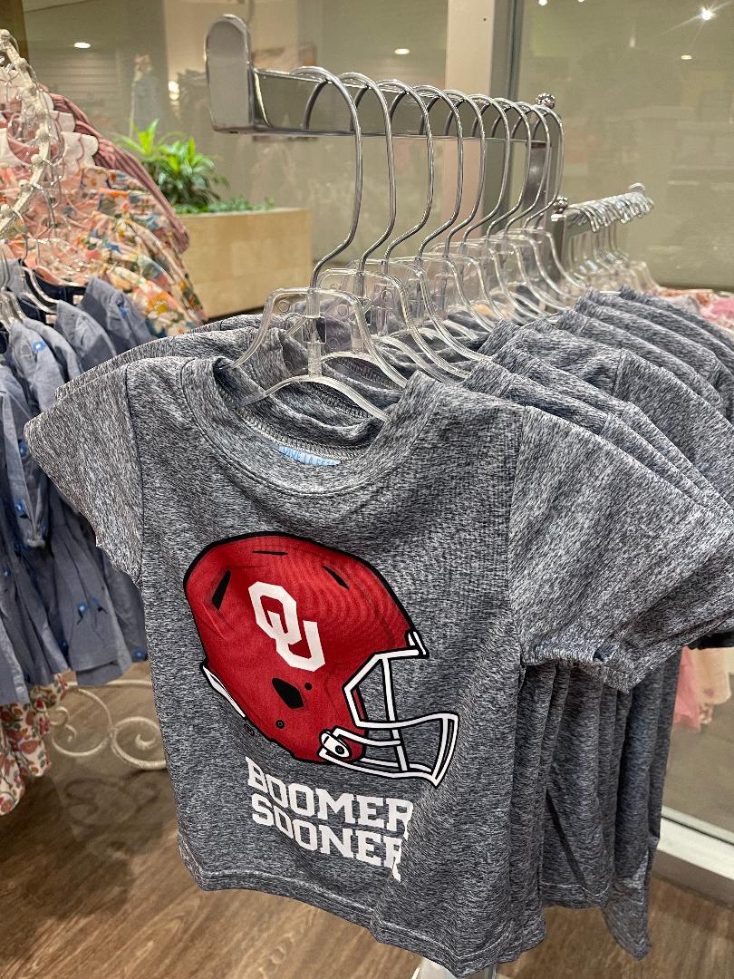 Vive La Fete OU Gray | Original Dripping Football Helmet Short Sleeve T-Shirt