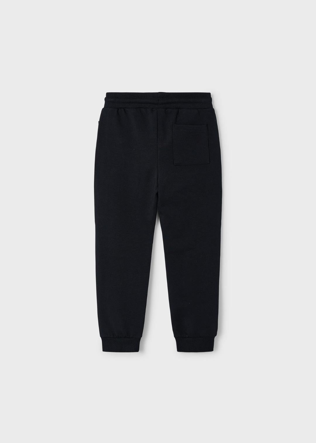 Mayoral Black | Basic Cuffed Fleece Trousers